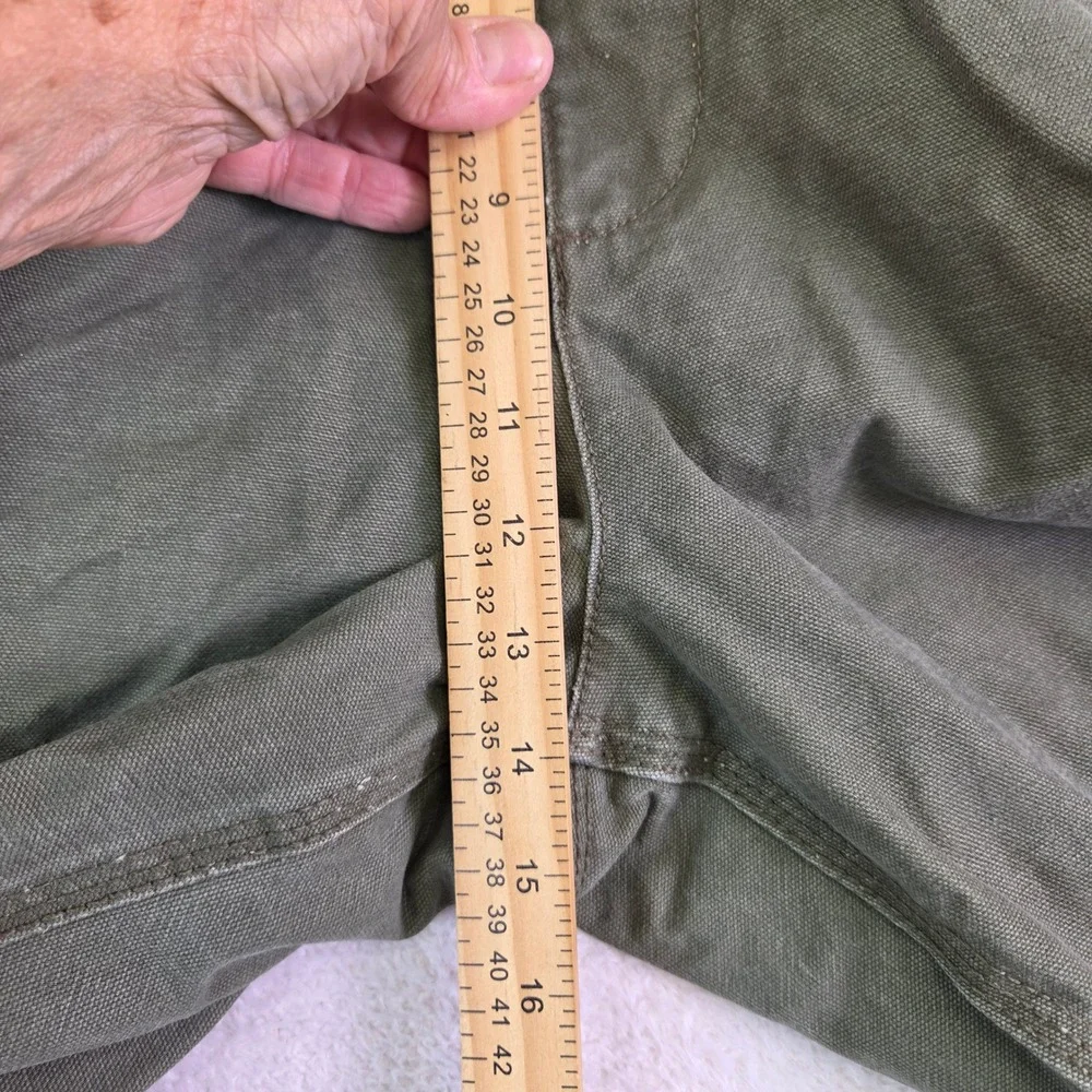 Craftsman Mens Olive Green Canvas Work Pants Carpenter Utility 42x32 F9
